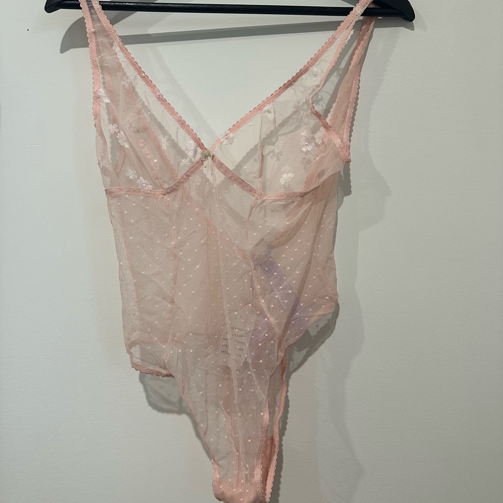 Savage X Fenty Pink Chemise with Lace Details